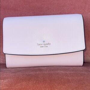 kate spade ballerina pastel pink clutch and crossbody
